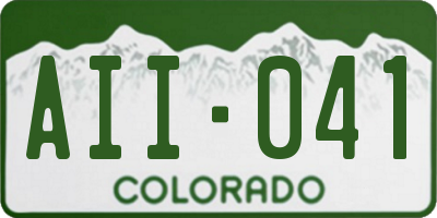 CO license plate AII041