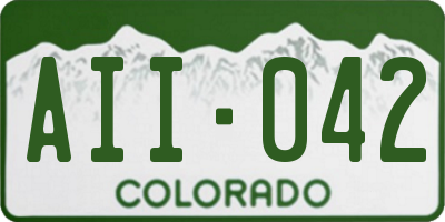 CO license plate AII042
