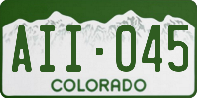 CO license plate AII045