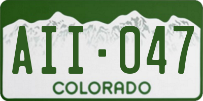 CO license plate AII047