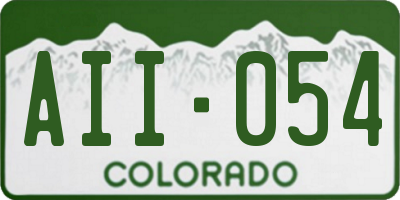 CO license plate AII054