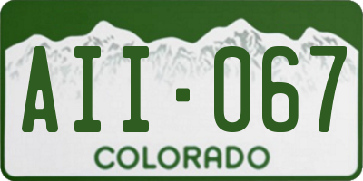 CO license plate AII067