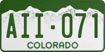 CO license plate AII071