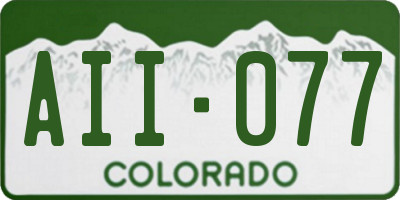 CO license plate AII077