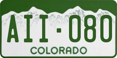 CO license plate AII080