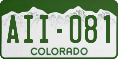 CO license plate AII081