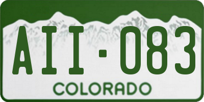CO license plate AII083