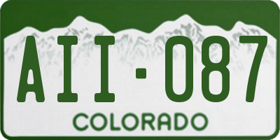 CO license plate AII087