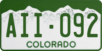 CO license plate AII092