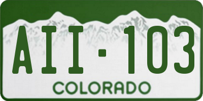 CO license plate AII103