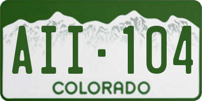 CO license plate AII104