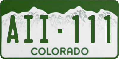 CO license plate AII111