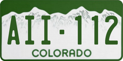 CO license plate AII112