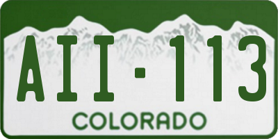 CO license plate AII113