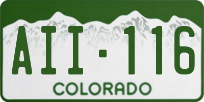 CO license plate AII116