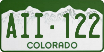 CO license plate AII122
