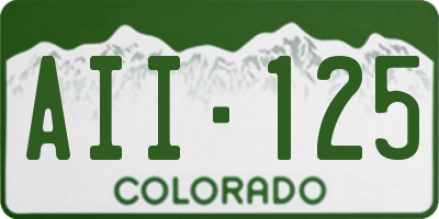CO license plate AII125