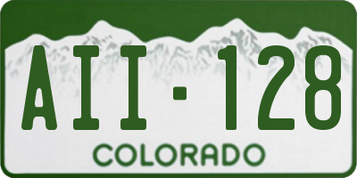 CO license plate AII128