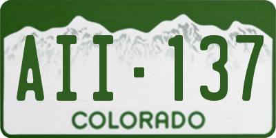 CO license plate AII137