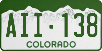 CO license plate AII138
