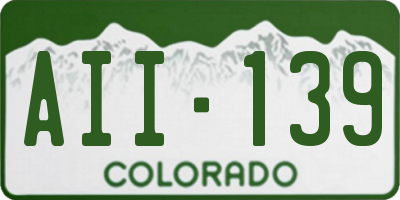 CO license plate AII139