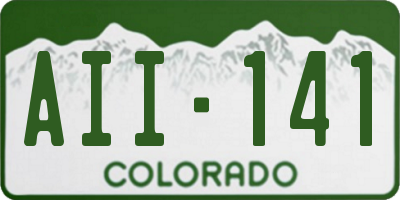 CO license plate AII141