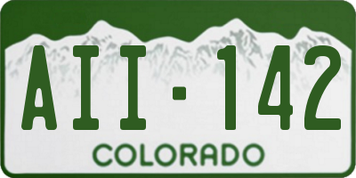 CO license plate AII142