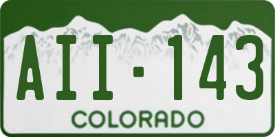 CO license plate AII143