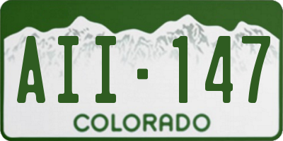CO license plate AII147
