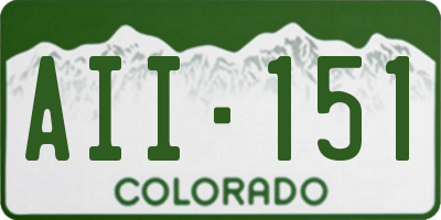 CO license plate AII151