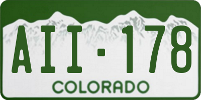 CO license plate AII178