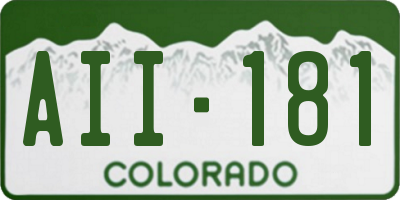 CO license plate AII181