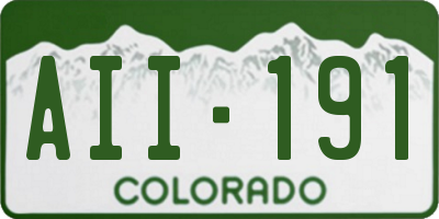 CO license plate AII191