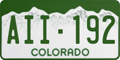 CO license plate AII192