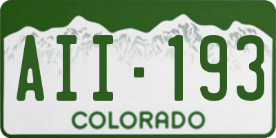 CO license plate AII193