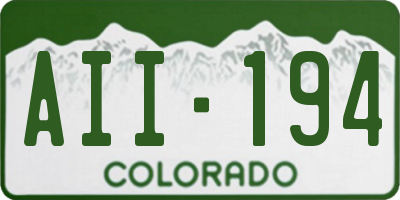 CO license plate AII194