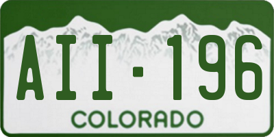 CO license plate AII196