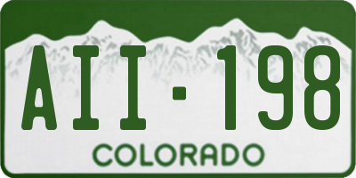 CO license plate AII198