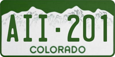 CO license plate AII201