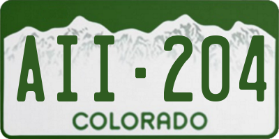 CO license plate AII204