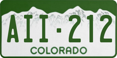 CO license plate AII212