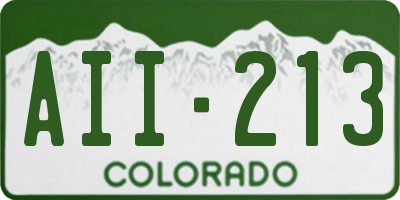 CO license plate AII213
