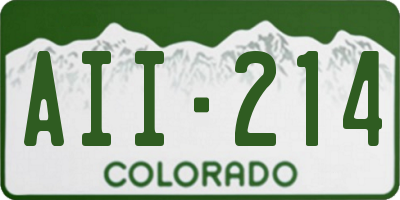CO license plate AII214