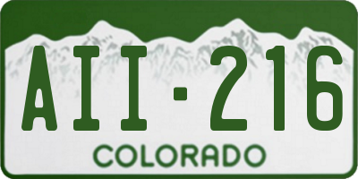 CO license plate AII216