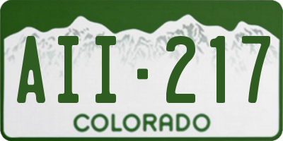CO license plate AII217