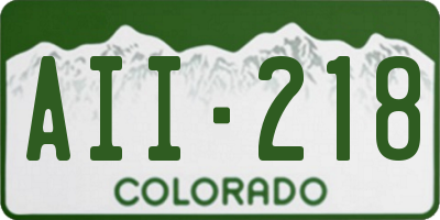 CO license plate AII218