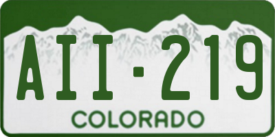 CO license plate AII219