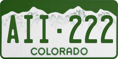 CO license plate AII222