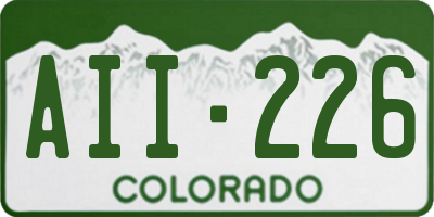 CO license plate AII226