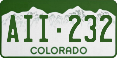 CO license plate AII232
